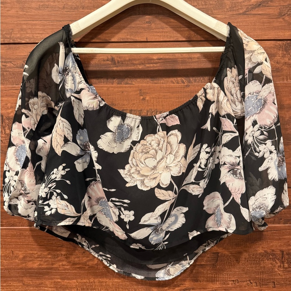 Floral Black Women's Top